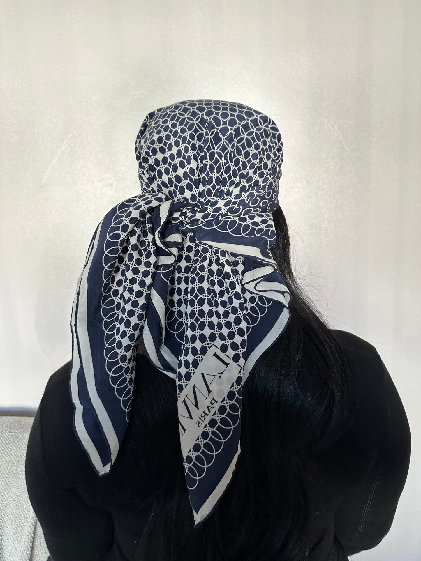 Lanvin Paris Navy/White Scarf